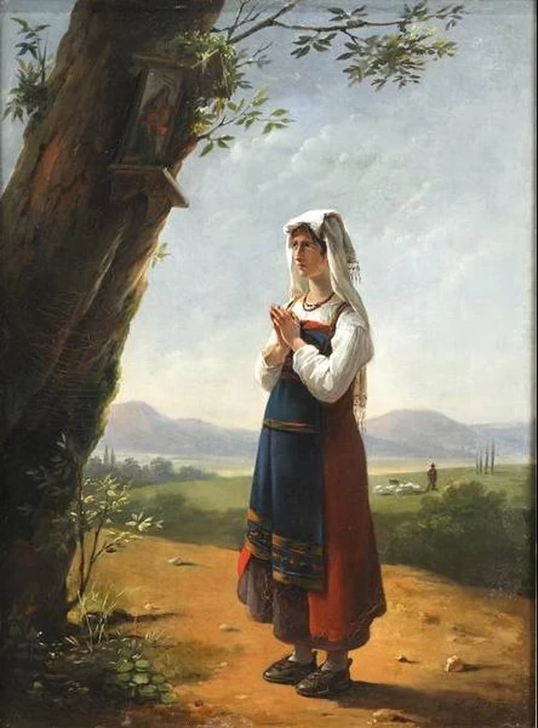 Contadina nella campagna romana - Museo Thomas, Henry, Cherbourg, en, Cotentin